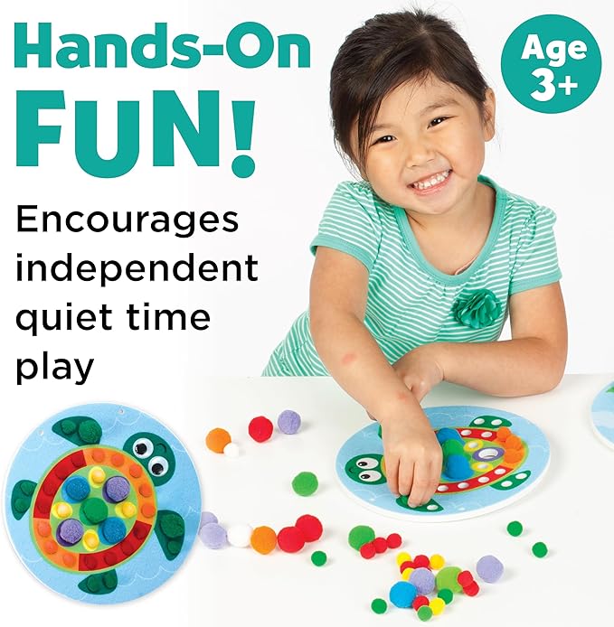 Creativity for Kids Pom Pom Pictures: Animals - Preschool Learning Activities, Sensory Toys for Toddlers, Toddler Arts and Crafts (Ages 3+)