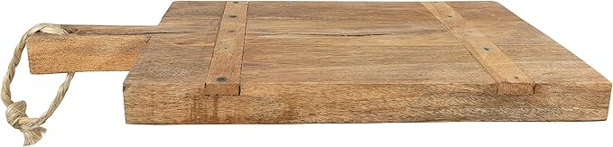 Creative Co-Op Mango Wood Cheese Board with Rope on Handle