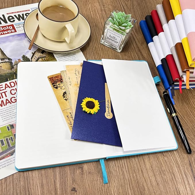 Notebook Journal, College Ruled Notebook Lined A5 160 Pages,Hard Cover Journals for Writing, Notebooks for Work Office School Women Men,5.7 inches x 8.4 inches(Light Blue)