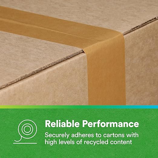3M Scotch Performance Paper Box Sealing Tape 570,1.9" x 55 yd (48 mm x 50 m),1 Roll,Brown,Recycle-Compatible,Great for Packaging,Shipping,and Moving,(Pack of 2)