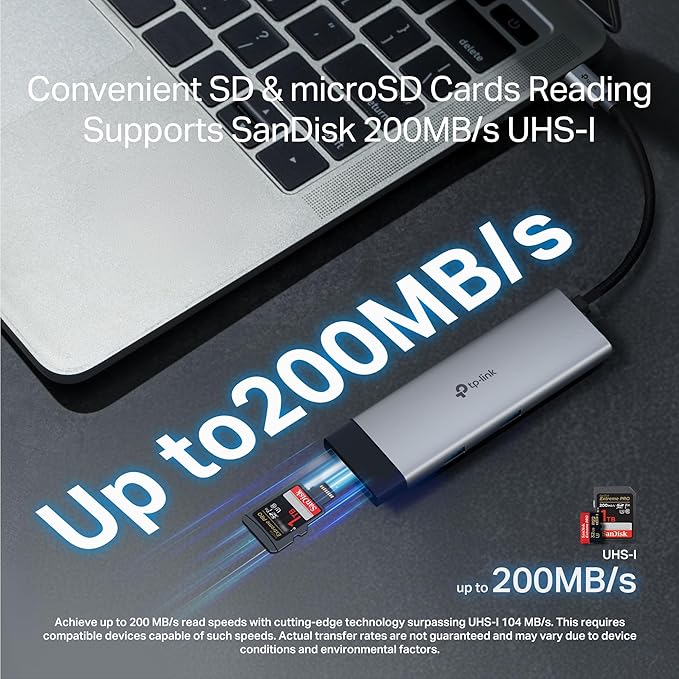 TP-Link USB C Hub 7-in-1 Multiport Adapter (UH7020C) | 4K@60Hz HDMI, SD & microSD, 100W Power Delivery, 1×USB-C, 2×USB-A Ports | 5Gbps High-Speed Dongle | Compatible w/MacBook and More | Plug & Play