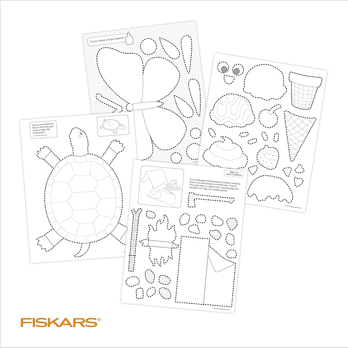 Fiskars Cut & Create Activity Book with 6" Big Kids Scissors, For Ages 8+