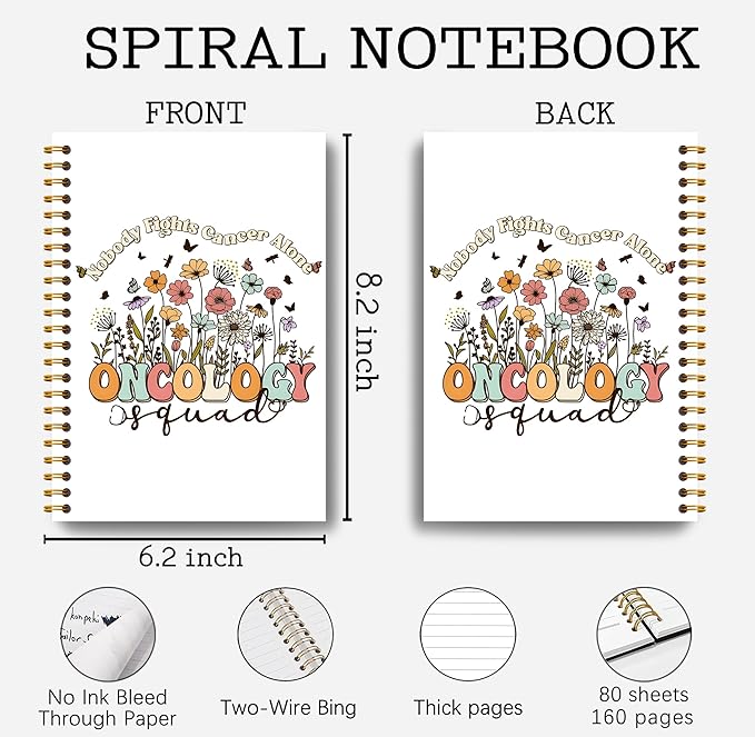 Oncology Nurse Gifts - Oncologist Gifts, Oncology Team Cancer Nurse Gifts, Oncology Squad Notebook Journal, Nurse Notebook, Spiral Notebook 5.5x8.3