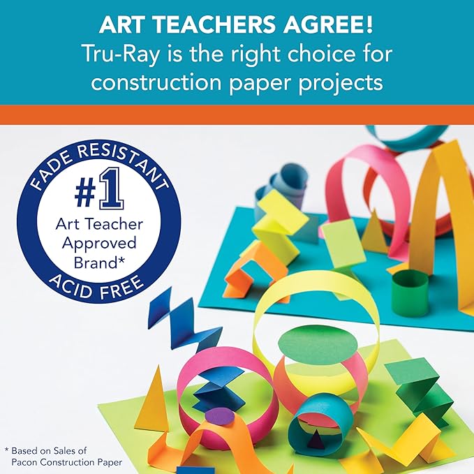 Tru-Ray® Heavyweight Construction Paper, Electric Orange, 12" x 18", 50 Sheets