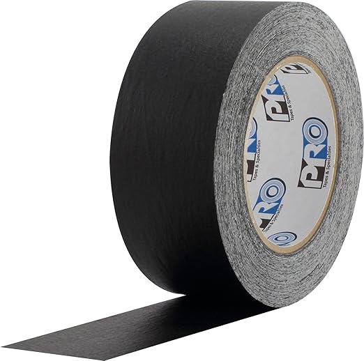 ProTapes Colored Crepe Paper Masking Tape, 60 yds Length x 2" Width, Black (Pack of 1)