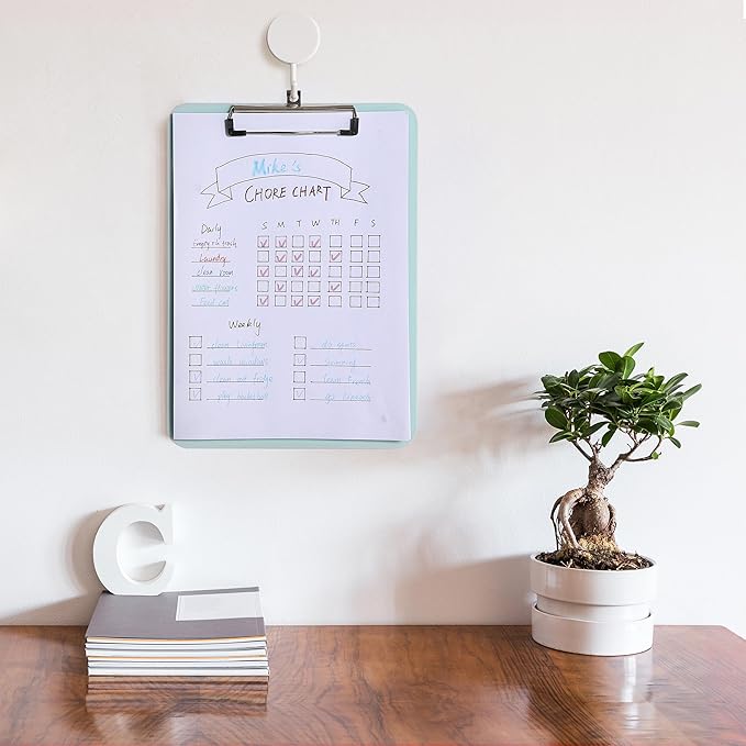 Mr. Pen- Plastic Clipboard, 12.5” x 9”, Pastel Green, Clipboard Plastic, Low-Profile Metal Clip with Retractable Hanging Hole