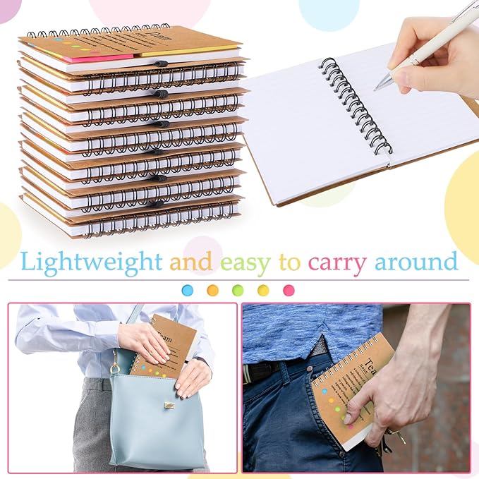 24 Pcs Employee Appreciation Gifts Bulk Team Recognition Notebooks with Sticky Notes Staff Thank You Gifts for Social Worker Teacher Nurse Coworker Office Motivation Set (Brown)