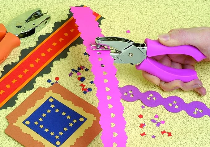 Fiskars Heart Shape Craft Hole Punch - Handheld Paper 1/4" Single Hole Punch with Cushioned Grip - Scrapbooking and Greeting Card Arts Tool