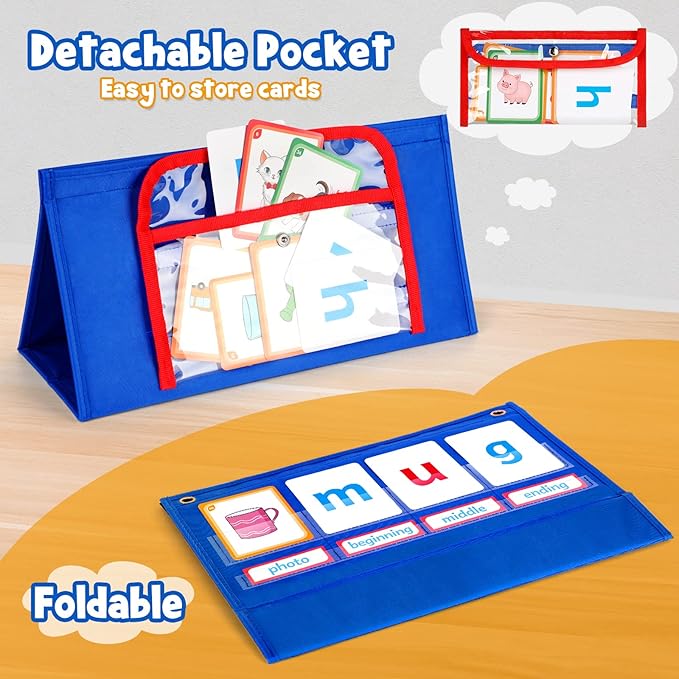 Torlam CVC Word Builder Kindergarten Classroom Must Haves, Phonics Games Preschool Learning Activities Spelling Toy Reading Letter Site Sight Words Games Flash Cards for Kids Autism Special Education