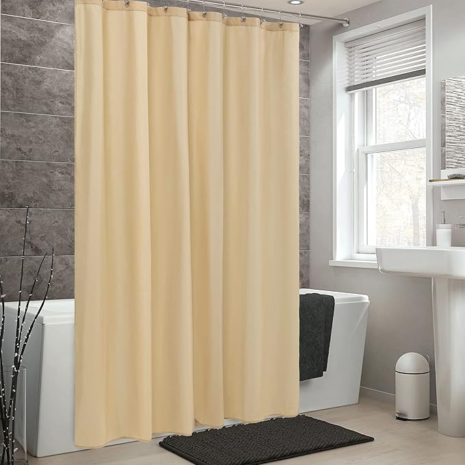 ALYVIA SPRING Long Fabric Shower Curtain Liner Waterproof - 72" x 74", Soft & Lightweight Longer Shower Curtain with 3 Magnets, Machine Washable - 72x74, Khaki