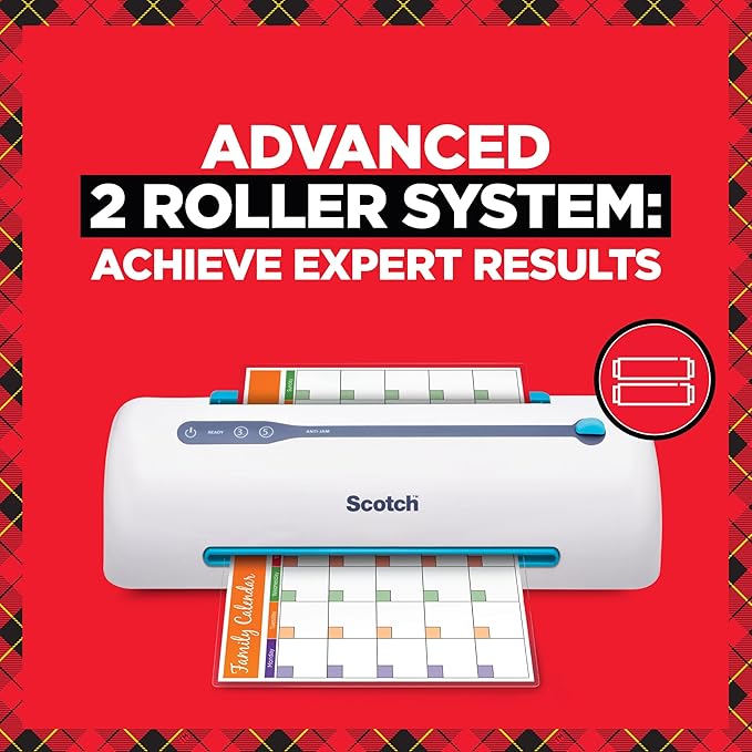 Scotch PRO TL906 Thermal,Laminator Machine,1 Laminating Device,White/Blue,Laminate Recipe Cards,Photos,Documents,for Home,Office,or School Supplies,9 in,(Pack of 2)