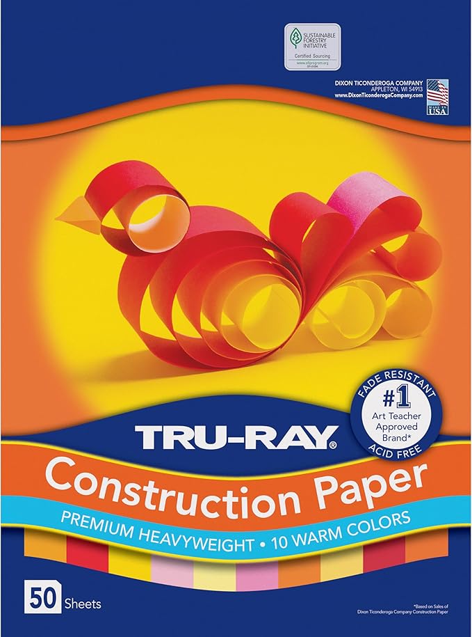 Tru-Ray Construction Paper 9x12" Warm Color Assortment