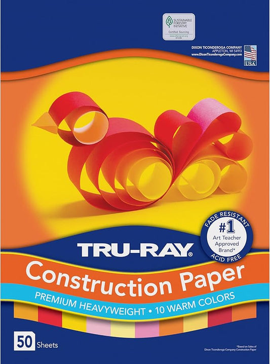 Tru-Ray Construction Paper 9x12" Warm Color Assortment
