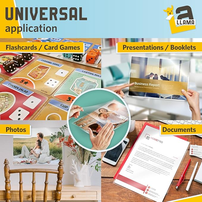 Self Adhesive Laminating Sheets, 9 x 11.5 Inches, 4 Mil Thick, Suited for Letter Size Self Sealing Lamination Sheets 8.5 x 11, 10 Pack