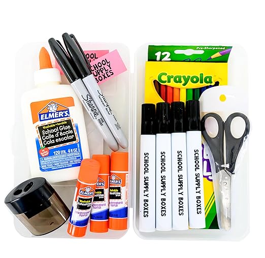 School Supply Boxes Artistic Essentials Back to School Bundle | 1 Box - 99 Pieces per Box Back to School Essentials | Includes Markers, Coloring Products, Water Colors, Pencils, Paper, & More