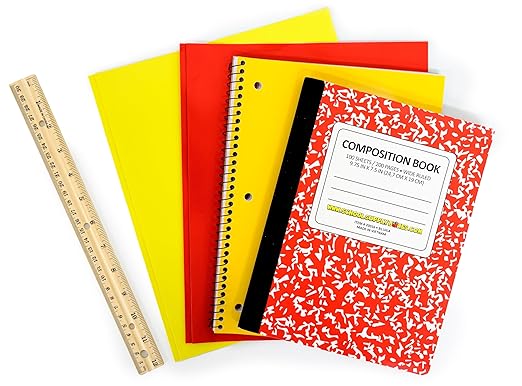Back to School Supply Box (Case - 4 Boxes) - Grades K-5 Back to School Supplies - 32 Piece Kit Includes Markers, Crayons, Pencils, Scissors, Folders, Glue Sticks, Notebook, and Composition Book