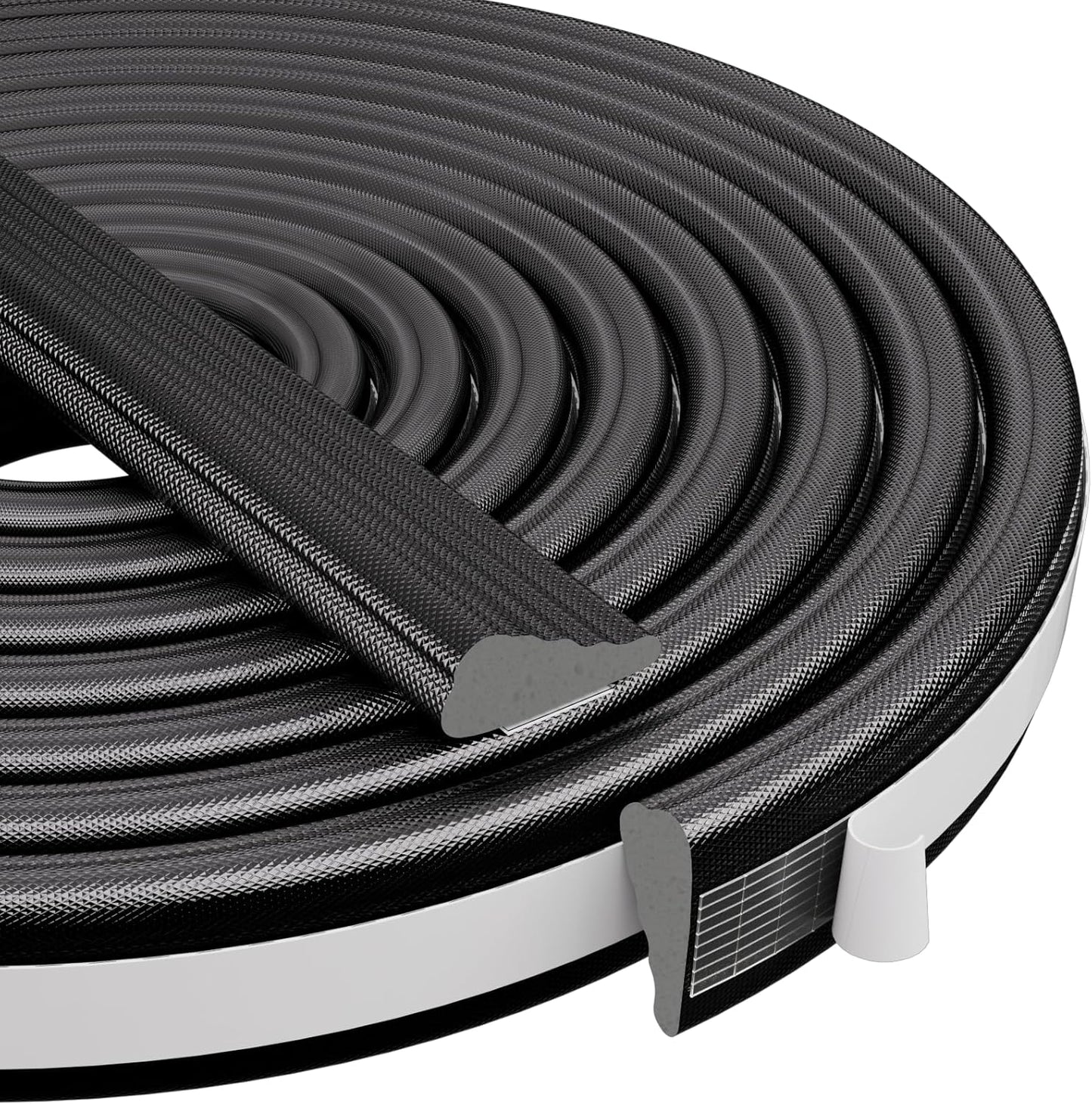 Wedge-Shape Window Weather Stripping Door Frame Seal Strip 3Pcs×196" Black,Upgrade Black Foam,Soundproofing,Draft Stopper,Winter Insulation,Noise Blocker, Gap Filler for Exterior Front Door Side