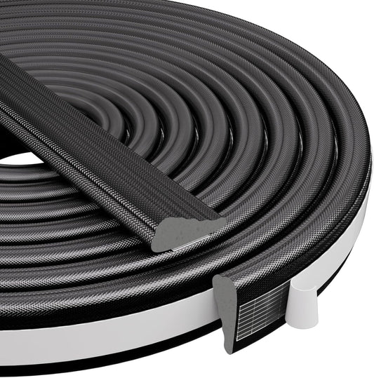Wedge-Shape Window Weather Stripping Door Frame Seal Strip 3Pcs×196" Black,Upgrade Black Foam,Soundproofing,Draft Stopper,Winter Insulation,Noise Blocker, Gap Filler for Exterior Front Door Side