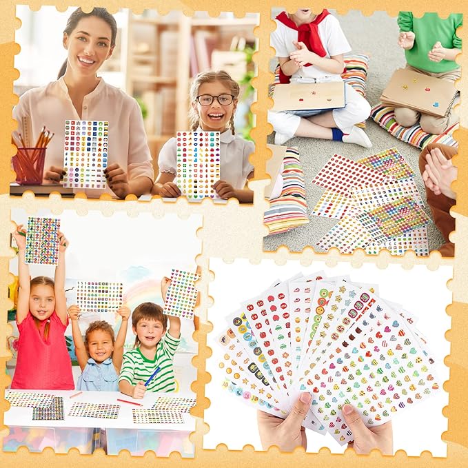6048 Pieces Small Stickers for Kids Reward Chart - Mini Incentive Happy Smile Face Star Bundle for Teachers and Kids Behavior Chart(Cute Style)