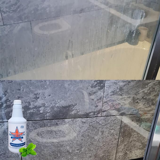 BRING IT ON! CLEANER Professional Hard Water Stain Remover & Glass Shield Sealant - Tiles, grout, Windows, Fiberglass, Chrome, Tubs, Toilets