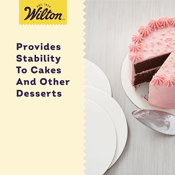 Wilton 10 Inch Round Cake Boards, Fits 8in, 9in Cakes, 12 Count