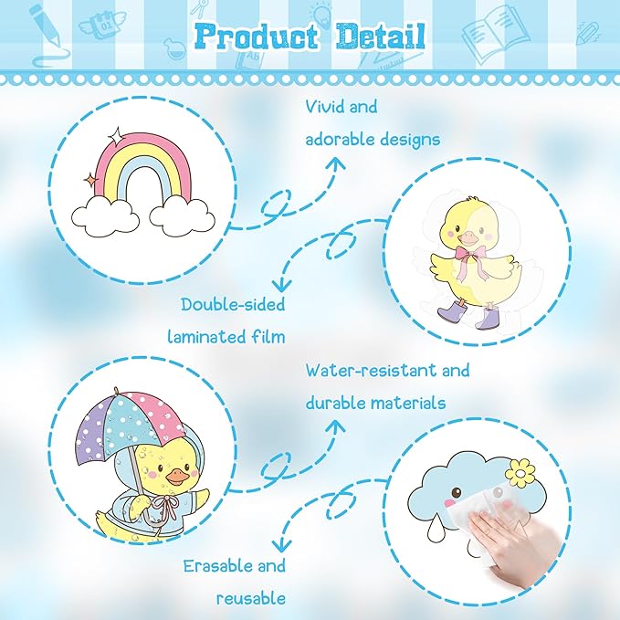 Spring Bulletin Board Set Duck Duck Spring is Back Classroom Decoration Spring Cutouts for School Office Classroom Chalkboard Whiteboard Wall Window Door Decor Supplies