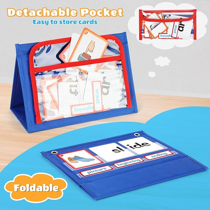Torlam Blends & Digraphs Pocket Chart, Onset Rime Phonics Games Sight Word Flash Cards, Educational Spelling Reading Learning Blending Board, Elementary Kindergarten Classroom Teachers Must Haves