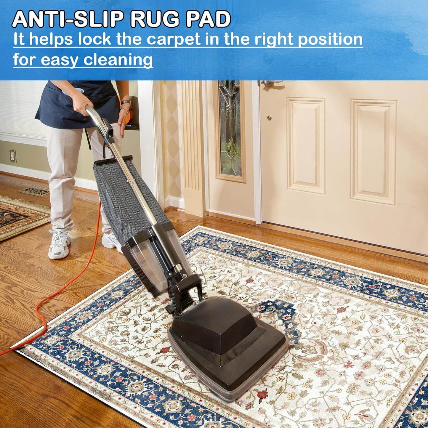 Non-Slip Rug Pads 4 x4 ft, 100% Waterproof Rugs Non Skid Rug Pad for All Floors and Finishes Durable Hardwood Floor Protective Felt Keeps Rugs in Place, Safe and Secure