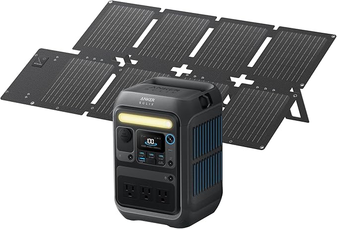 Anker SOLIX C200X Portable Power Station with 60W Solar Panel, 230.4Wh LiFePO4 Battery, 300W (600W Surge) Solar Generator, 140W Two-Way Fast Charging, For Outdoor Camping, Traveling, and Emergencies