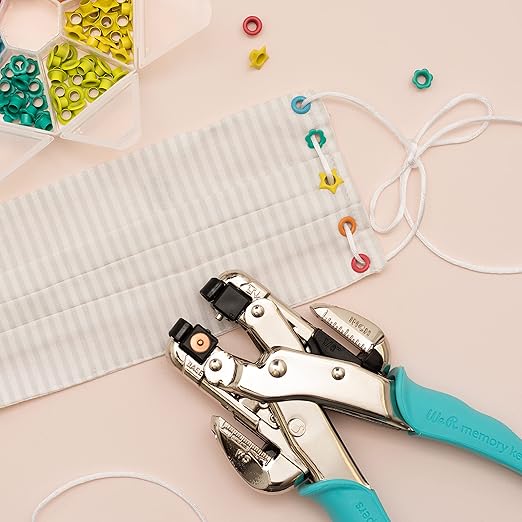 We R Memory Keepers Crop-A-Dile Eyelet | Blue Comfort Handle, Craft Supplies Hole Punch Eye Setter Paper Punch Tool Use on Chipboard Fabric Thin Tin Leather Plastic Punches Hole Punch Tool Eye Setting