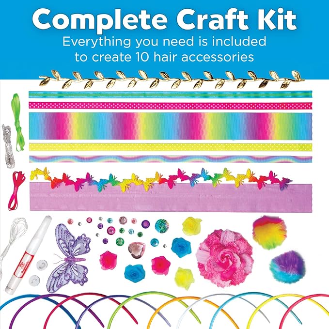 Creativity for Kids Fashion Headband Making Kit - Makes 10 DIY Headbands, Arts and Craft Kits, Kids Activities, Birthday Gifts for Girls (Ages 5+)