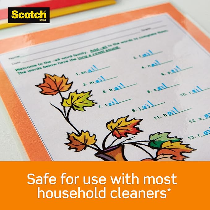 Scotch Thermal Laminating Pouches, for Use with Thermal Laminators, 8.9 x 11.4 Inches, Letter Size Sheets, 100-Count (Pack of 6)