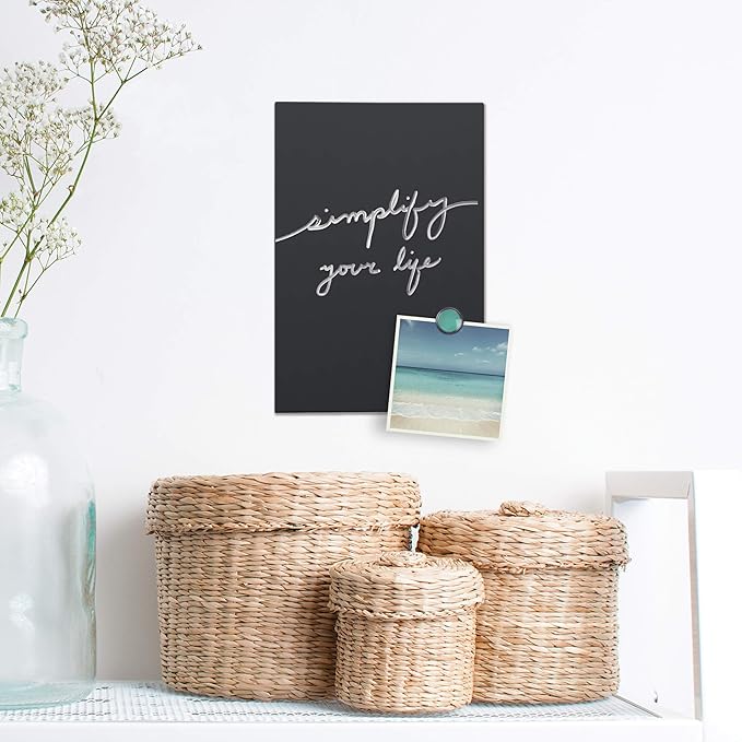 U Brands Magnetic Chalkboard, 11" x 15.5", Frameless, Premium Matte Surface, Includes Marker and Magnet