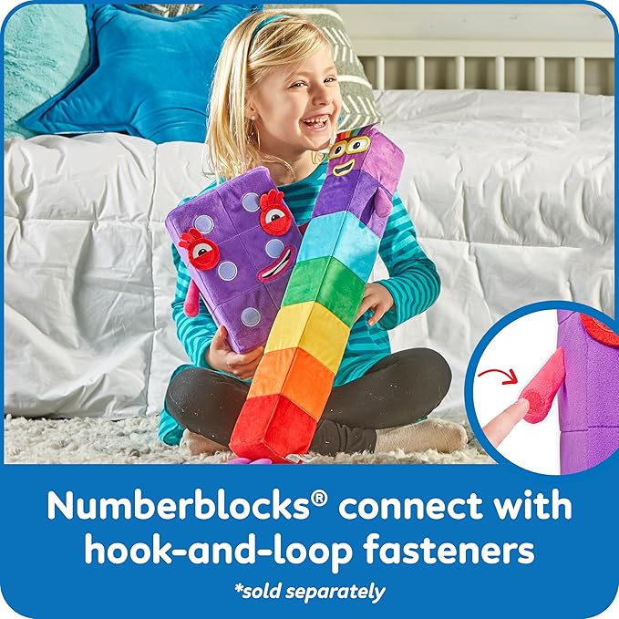 hand2mind Numberblock Six Playful Pal, Plush Figure Toys, Numbers for Toddlers, Cute Stuffies, Preschool Math Learning Toys, Stuffed Animal, Small Plushies, Counting Blocks, Birthday Gifts for Kids