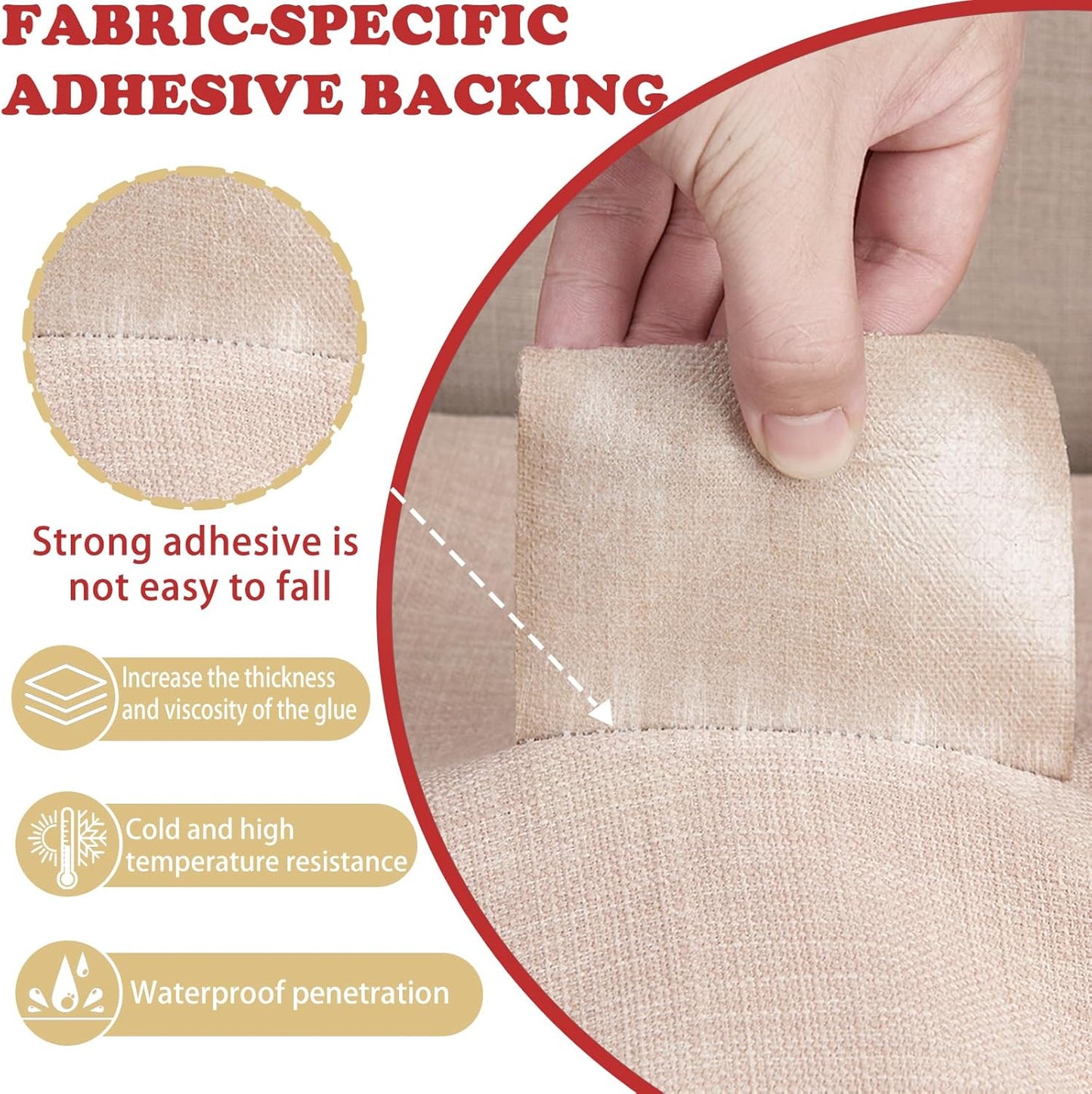 Linen Repair Tape 4x70 Inch Self-Adhesive Couch Patch Repair Fabric Patch for Furniture,Sofas,Cushion,Chairs,Bags,Linen Goods(Oatmeal)