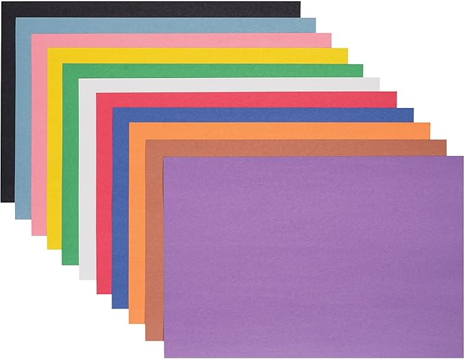 Prang (Formerly SunWorks) Smart-Stack Construction Paper, 11 Assorted Colors, 12" x 18", 150 Sheets