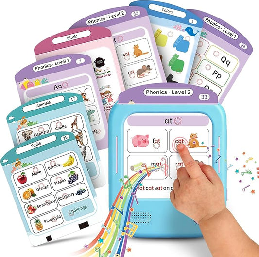 QuTZ Talking Flash Cards, Phonics Flash Cards, Learn to Read with 166 Pages, 29+ Themes, 800+ Words & Fun Facts, 700+ Interactive Games, Toddler Learning Toys for 2-6 Year Old