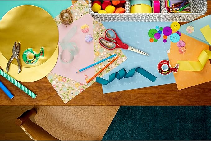 Post-it and Scotch Brand Essentials Pack, Back to School and Office Supplies, Includes Super Sticky Notes, Flags, Magic & Super Hold Tape & Multi-Purpose Scissors (Pack of 4)