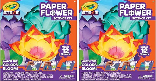 Crayola Paper Flower Science Kit, Color Changing Flowers, Gift for Kids Ages 7, 8, 9, 10 (Pack of 2)