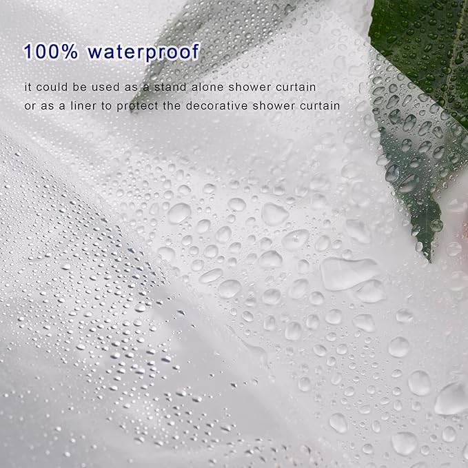 UFRIDAY Clear Shower Stall Curtain Liner 54 x 72inch, EVA Waterproof Weighted Clear Shower Liner with Magnets,Narrow Small Shower Curtain Liner 54 inch Wide for Bathroom or Window