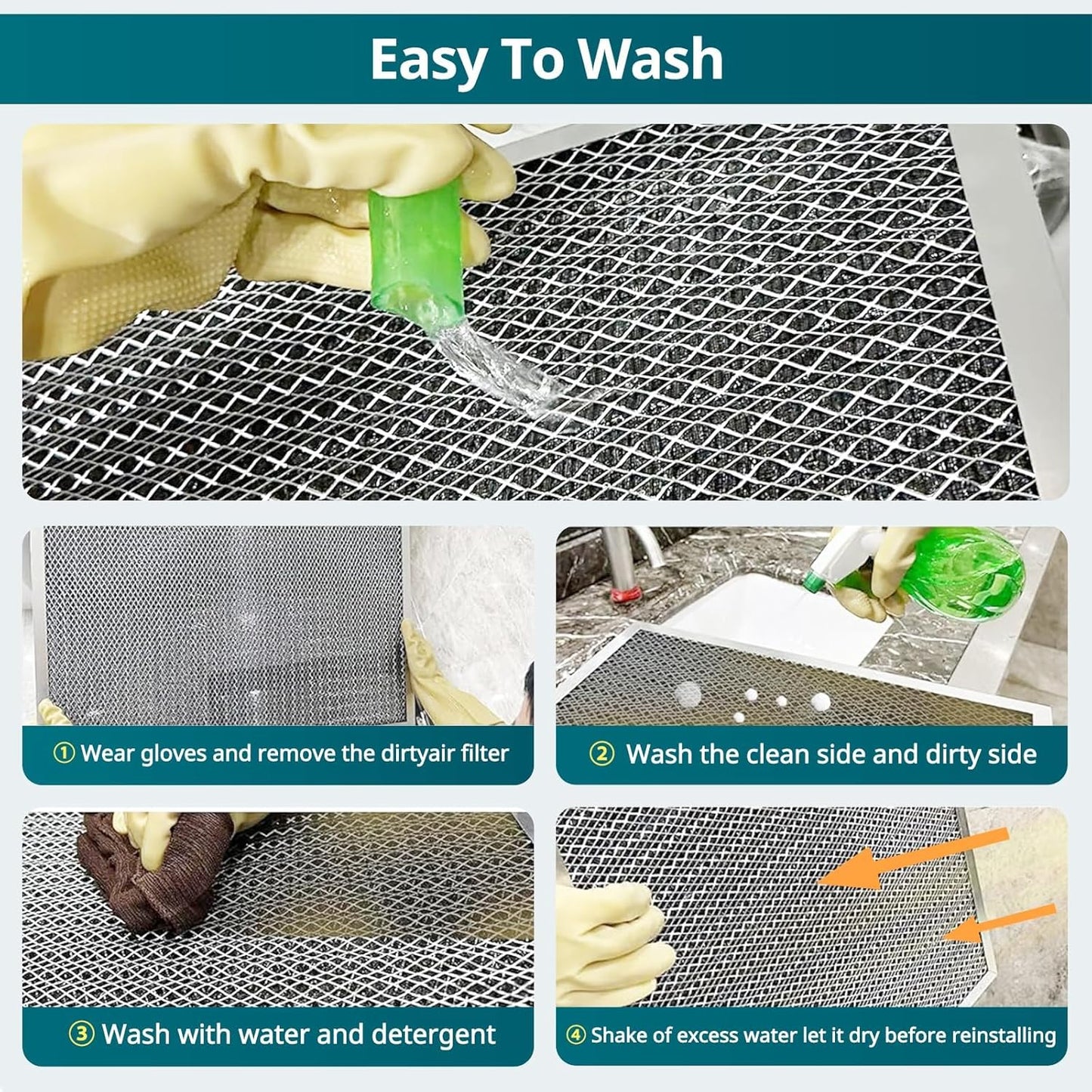 Torjim 10x20x1 MERV8 Air Filter, Washable & Reusable Electrostatic Filter, AC/HVAC Furnace Filter, Permanent Filter, Breathe Fresher, Easy Install