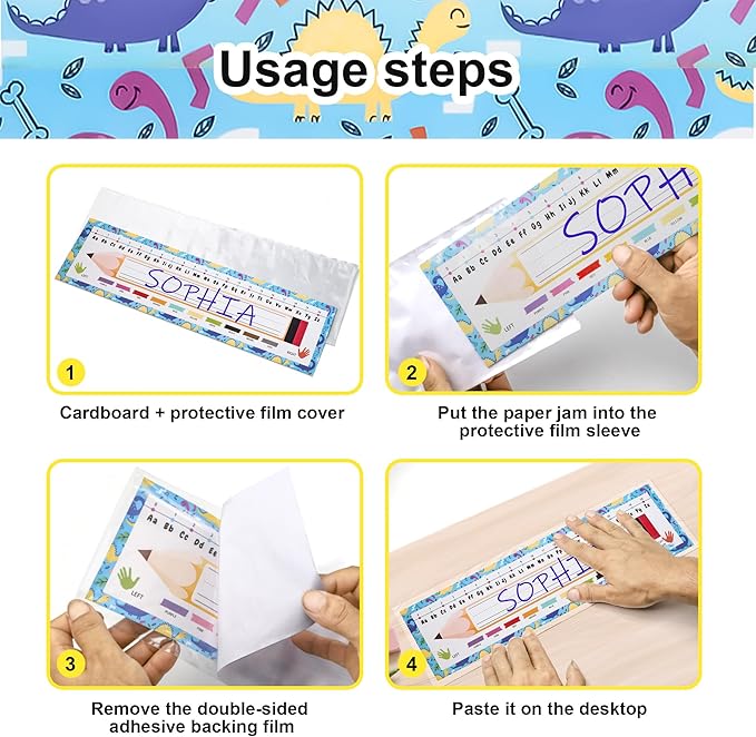 20 Colorful Students Name Plates and and Nameplates Pocket for Desks - Self-Adhesive Desk Name Tags for Classroom, Student Name Plates for Kids, Teacher Supplies, School Labels, Locker & Desk