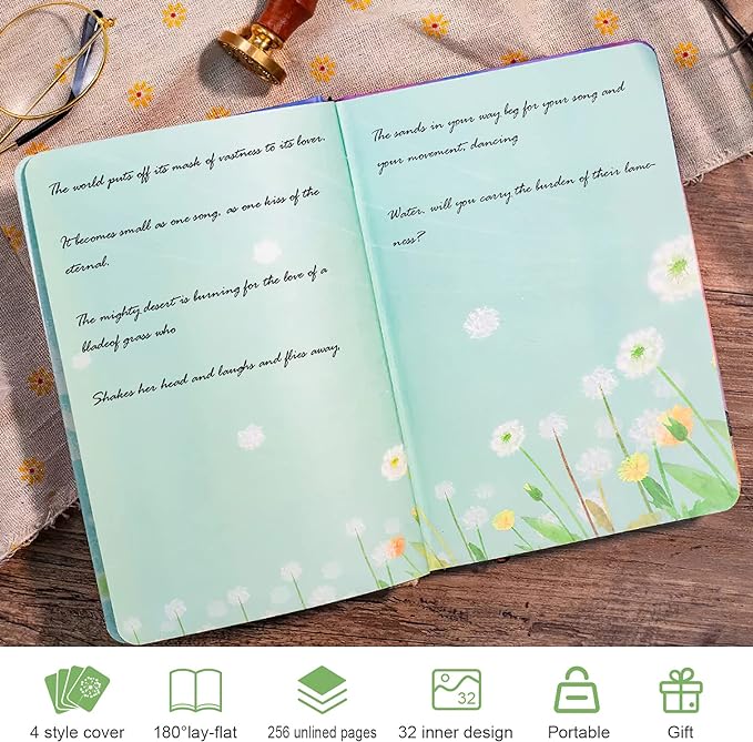 Asten Colorful Blank Journal, Writing Journal Notebook for Women, Hardcover Notepad Personal Dairy Journal to write in for Women Girl Gift, Ribbon Book Mark, 256 Pages Unlined (Hello, Future)