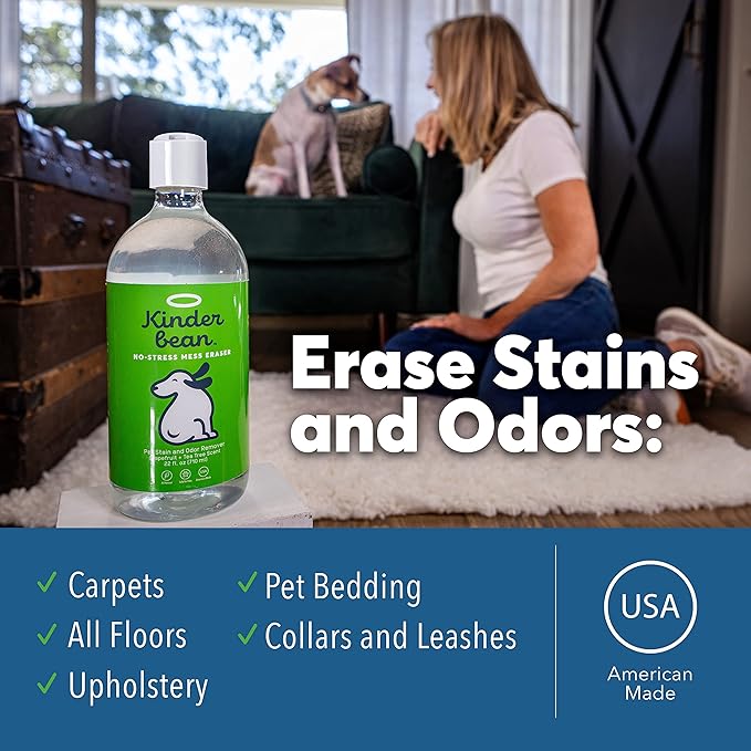 Dog & Cat Urine Stain and Odor Eliminator for Carpet, Upholstery, Hard Floors - 2-Pack 24 oz., Grapefruit Tea Tree Scent, Enzyme Bio-Active Formula with Squeeze and Spray Top