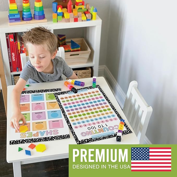 Hadley Designs 16 Educational Posters for Toddlers 1-3 - Learning Poster for Kids Ages 3-5, Alphabet Chart Playroom Homeschool Daycare & Classroom Decor, Kindergarten & Preschool Classroom Must Haves
