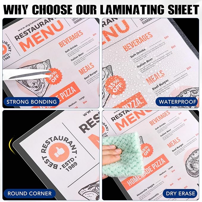 Thermal Laminating Pouches 5 Mil,150 Pack Laminating Sheets, 9 x 11.5 Inches Lamination Sheet Paper for Laminator, Clear, Round Corner Letter Size, Office School Supplies
