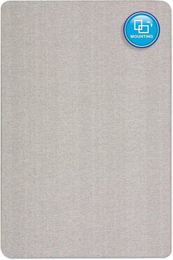 Quartet Bulletin Board, Fabric, 4' x 3', Frameless, High-Density Fiberboard, Oval Office, Gray (7684G)