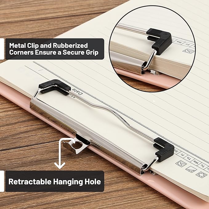 Mr. Pen- Plastic Clipboard, 12.5” x 9”, Pastel Orange, Clipboard Plastic, Low-Profile Metal Clip with Retractable Hanging Hole