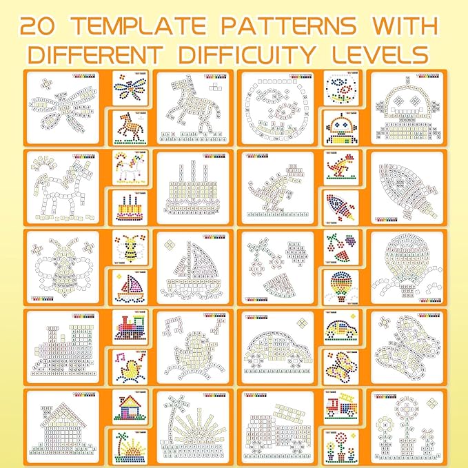 Learning Educational STEM Toy,Mosaic Magnetic Puzzle,330 Foam Building Blocks with 20 Patterns,Math Counting Activities, Montessori Sensory Art Kit Gift for Boy Girl Kids 4 5 6 7+
