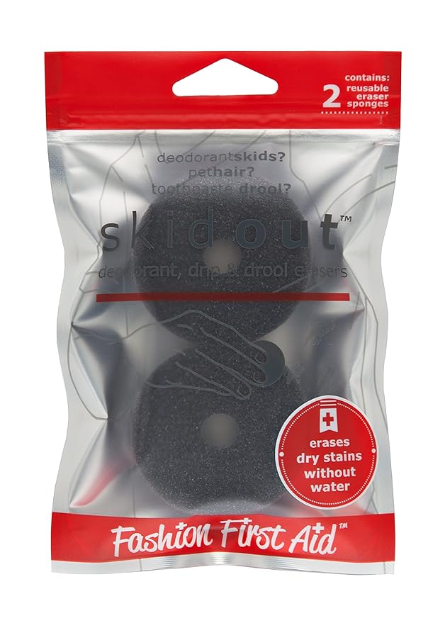Stain Treater and Spot Remover Sponges for Clothes - Emergency Stain Rescue- Erase Deodorant, Makeup, Toothpaste Stains - Stain Remover for Clothes, Pet Hair Remover, Suede Brush for Cleaning- 2 pack